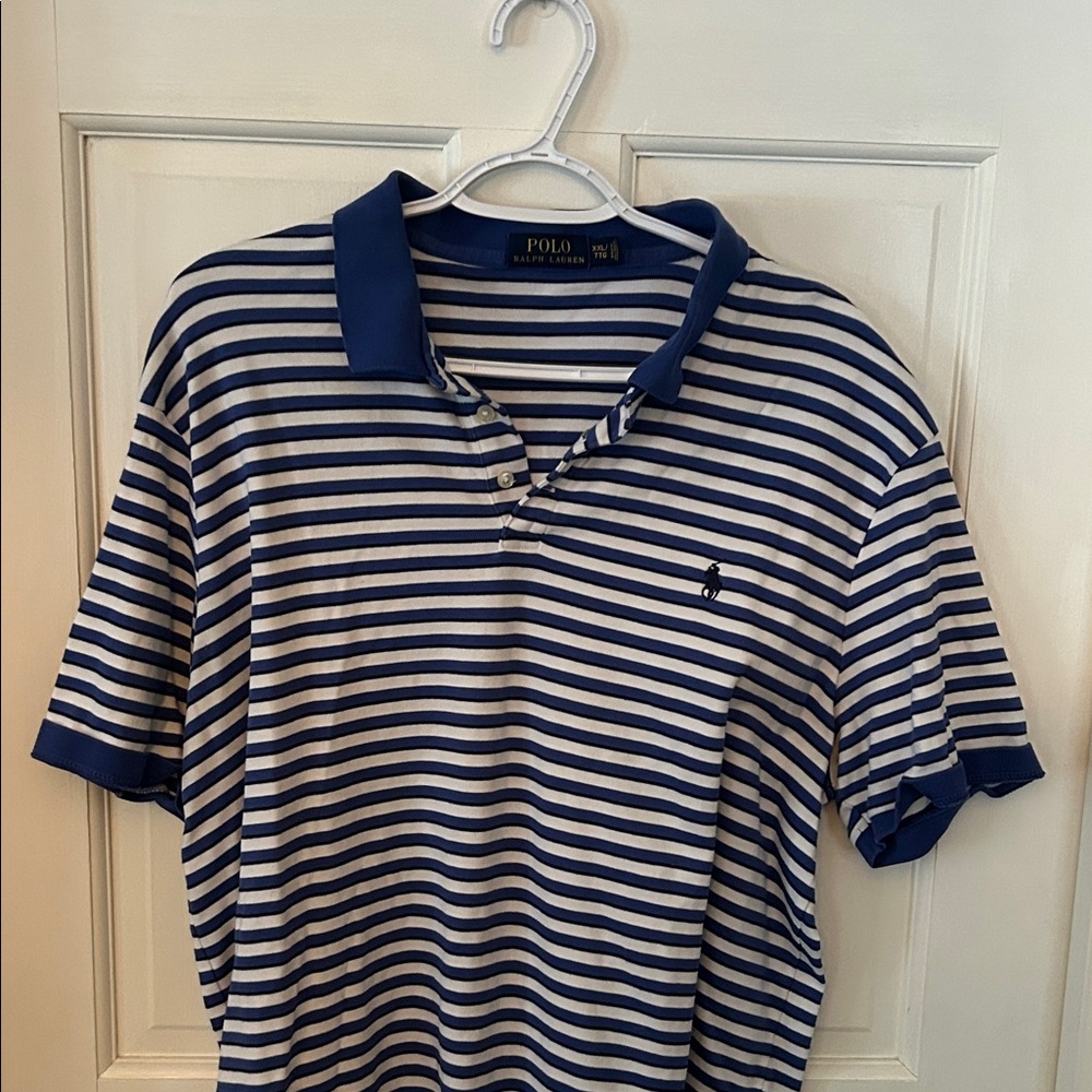Polo by Ralph Lauren Men's Navy and White Striped Polo